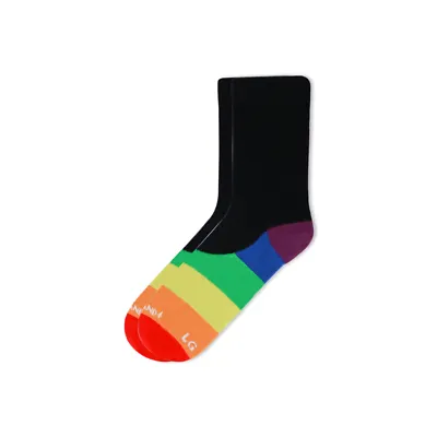 LGBTQ Stripe Office Socks - Multicoloured Bamboo | Size 4-8