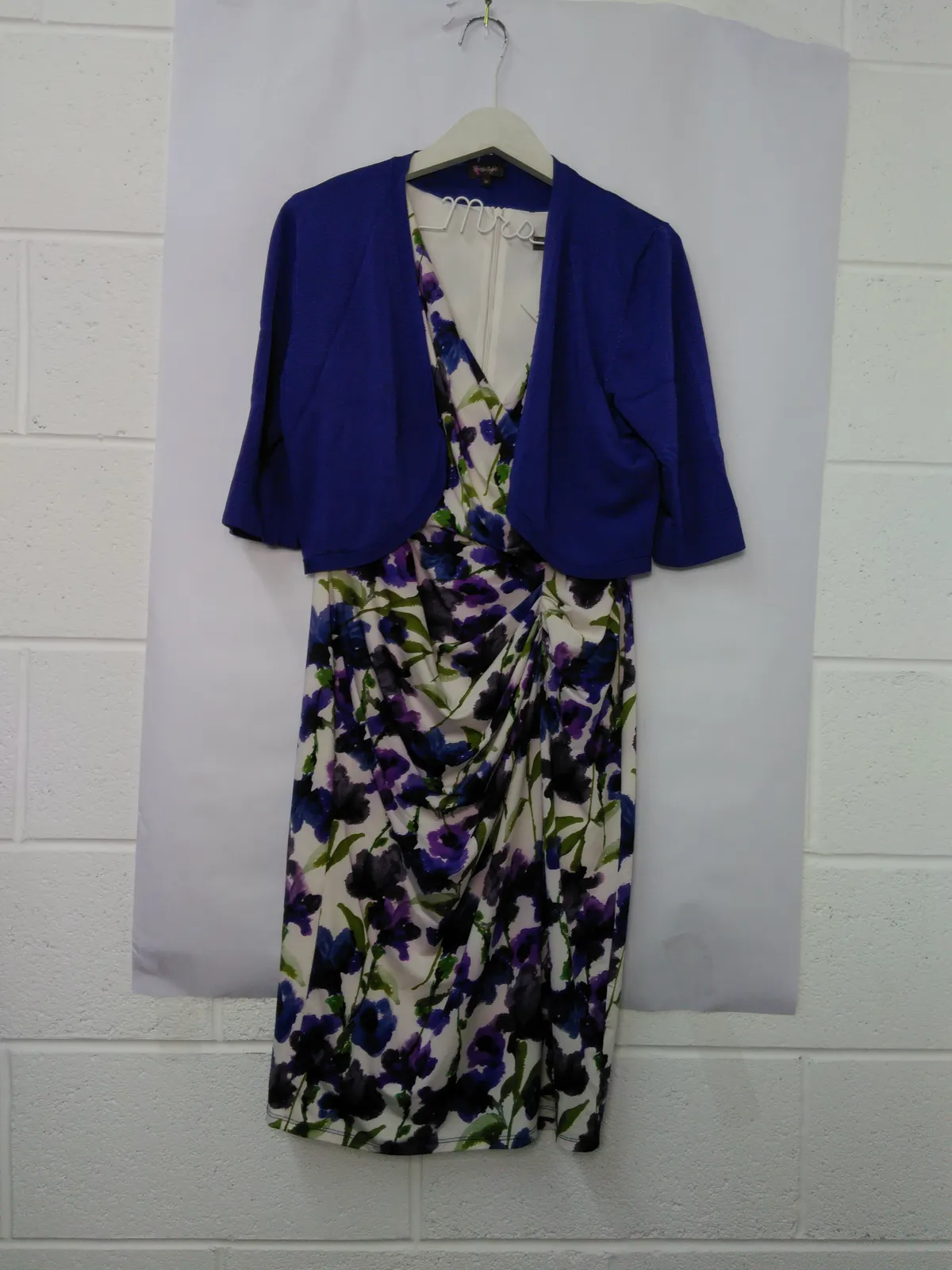 ~ PHASE EIGHT ~ Size 16 Ruched Purple Dress and Bolero Suit Mother of the Bride
