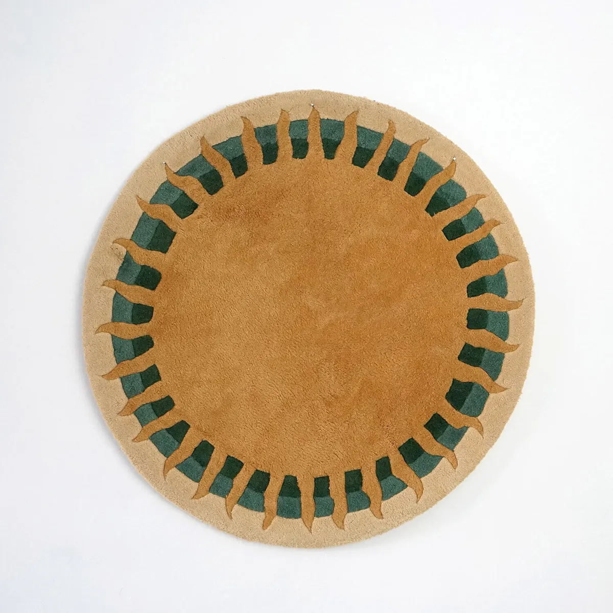 Circular Hand-Tufted Wool 'Soleil' Rug by Lawrence Lafont for Serge Lesage 1970s