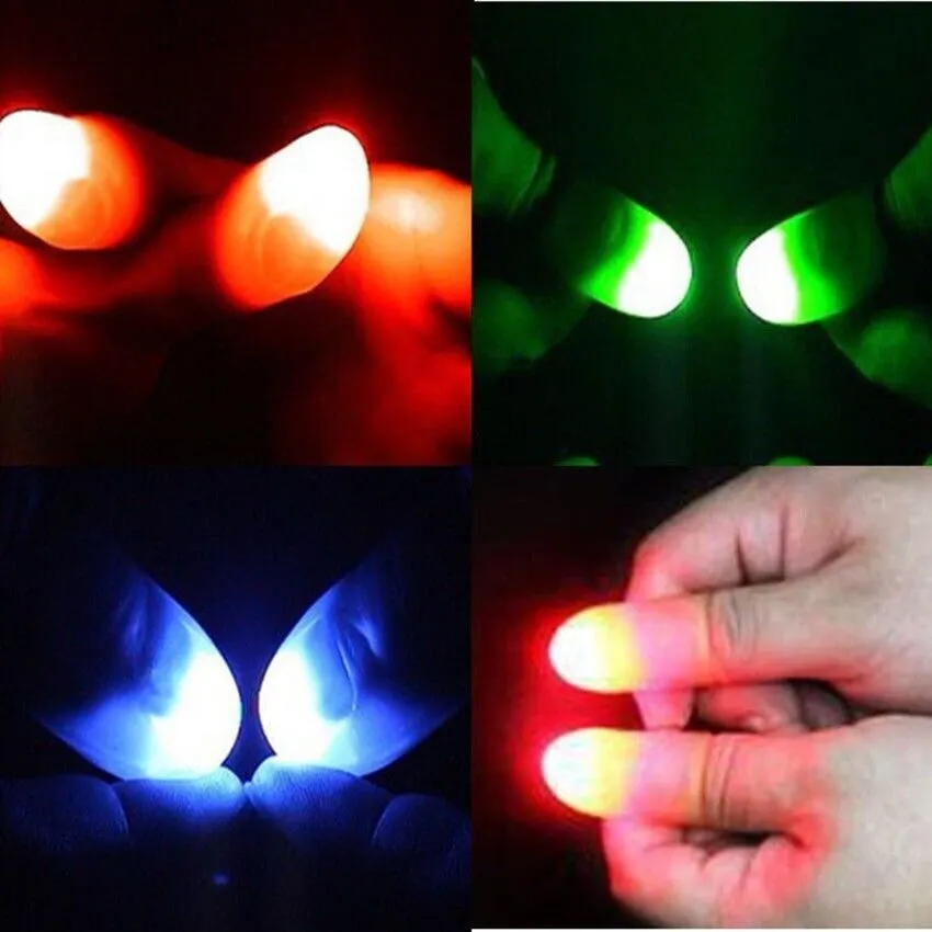 20x LIGHT UP THUMB FINGER TIP MAGIC TRICK THUMBTIP TWO IN RED