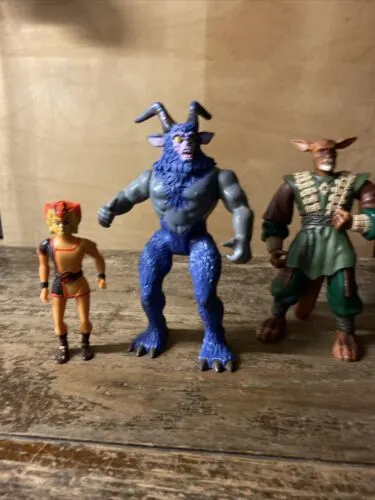 Lot of 3 Vintage Thundercats Action Figures: Mongor, Wilykat & Other - Used