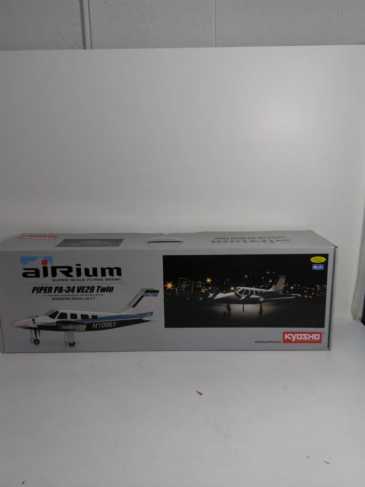 10961R Kyosho RC Airium Piper 900mm PS34 VE29 Twin (Red) PNP Model Plane Boxed