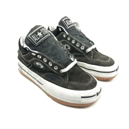 Vintage 1996 Converse Men's Skate Boots UK 10 Black Rare Retro