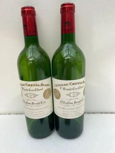 Chateau CHEVAL BLANC 1999 empty wine bottles with Corks. Collectable.