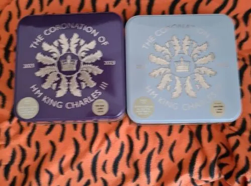 2x Marks & Spencer M&S King Charles III Coronation Shortbread Biscuit Tin Ltd .