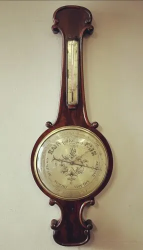 Large 12 inch Main Dial Barometer In Flame Veneer Case by Jacob Vile of Deal