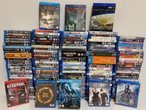159 x Bluray Joblot-Potter LOTR Hot Fuzz Deadpool Star Wars Hobbit Inception