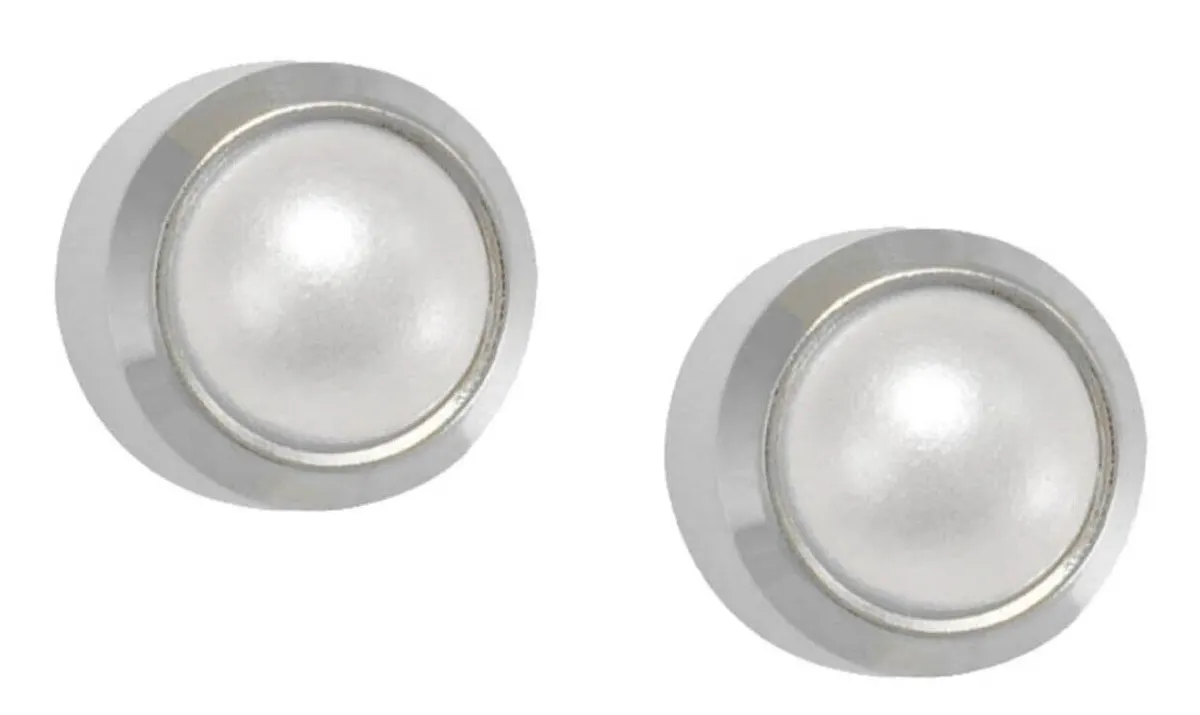 24x Surgical Stainless Steel Stud Earrings Ear Piercing Stud  Bezel Set AB&PEARL