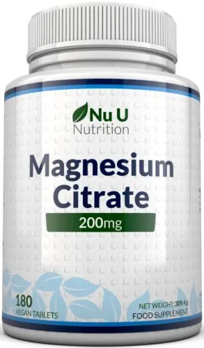 Magnesium Citrate 200mg 180 Tablets BBE 4/26