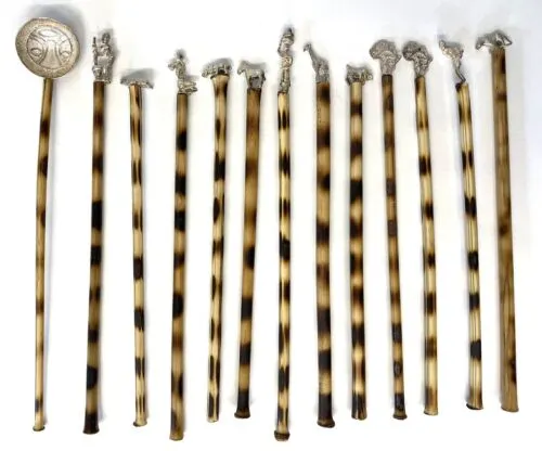 Set Of 13 South African Silver Topped Animal Porcupine Quills Patrick Mavros?