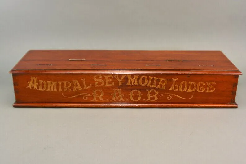 Unusual antique Royal Antediluvian order of Buffaloes money or ballot box ET