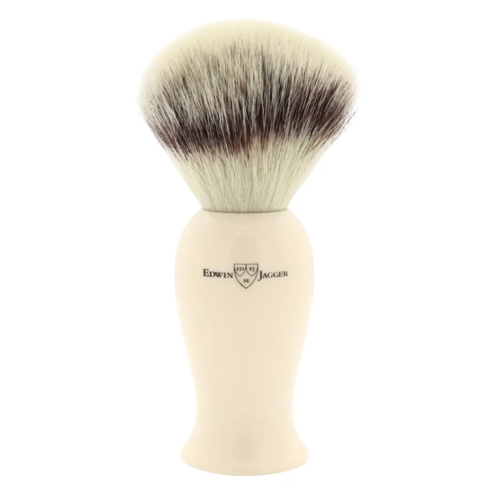 Edwin Jagger EJ107 Imitation Ivory Synthetic Silver Tip Shaving Brush