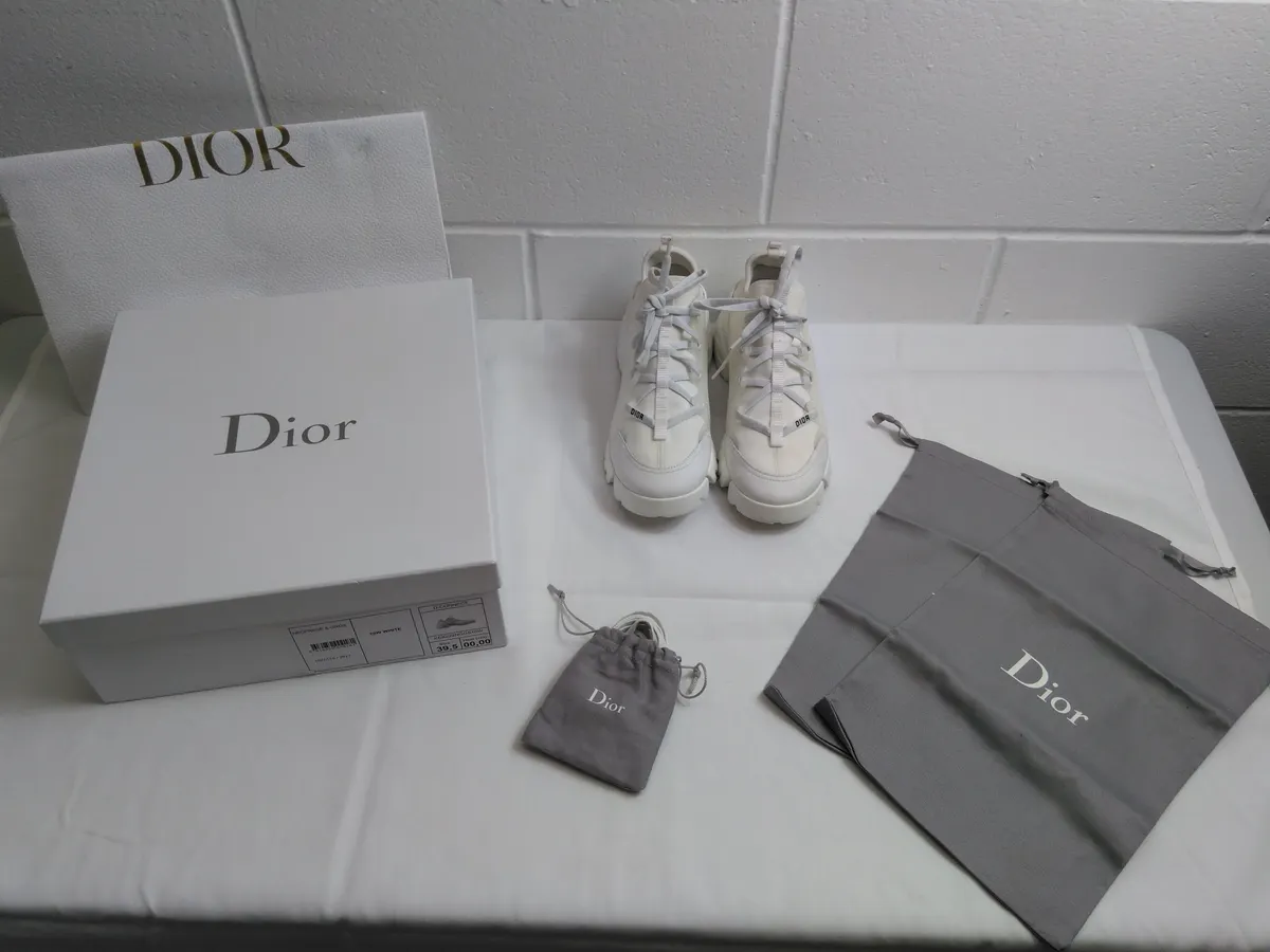 Dior White Neoprene D-Connect Technical Fabric Trainer EUR 39.5 UK 6.5