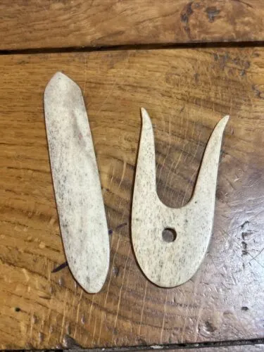 Antique Bovine Bone Sewing Lucet & Tool Set 1800s Era Collectible