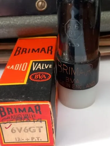 6V6GT BVA Brimar output valve. Made In England. Fully AVO tested good. NIB