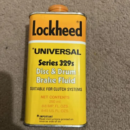 NOS LOCKHEED UNIVERSAL  SERIES 329s BRAKE FLUID TIN 250ml Never Opened
