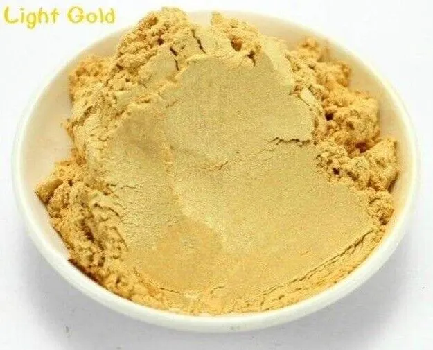 50g Natural Light Gold Mica Powder Pigments, Candle Bath Bombs Cosmetic Soap