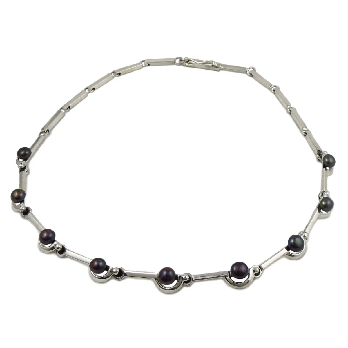 Maria Belen Hallmarked Sterling 925 Silver Pearl Necklace NWT 45cm 32g