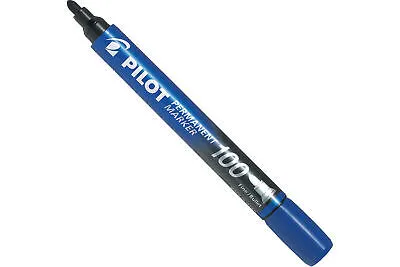 4 x Pilot Permanent Marker 100 Bullet Tip Blue