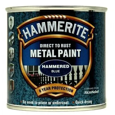 856 Hammered Metal Paint Blue 250ml 5092936 Hammerite Genuine Quality Product