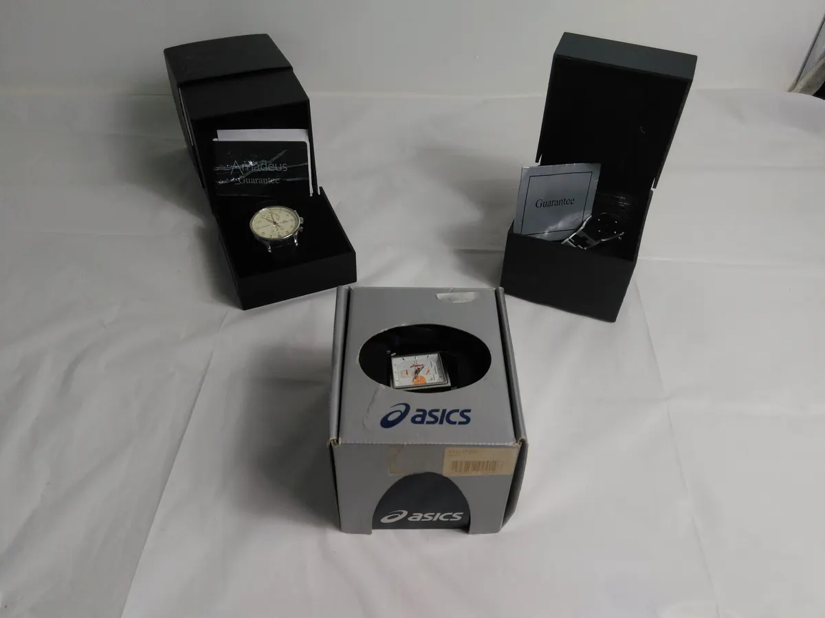 3 Boxed Watches (Asics QA5127202) (See listing)