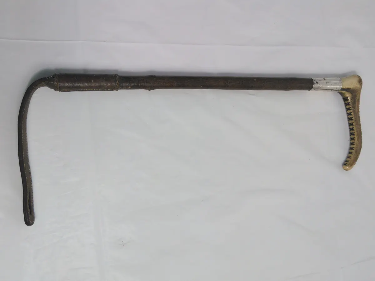 Antique Equestrian Silver Hunting Whip Brigg London 1908