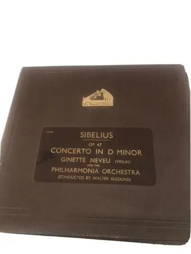 Gramophone Records 4 In Presentation Book HMV Sibelius Concerto In D Minor