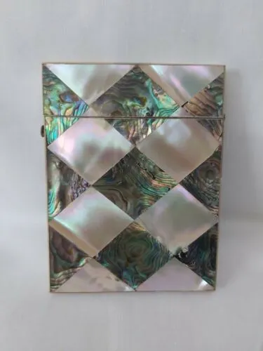 Antique Victorian Mother of Pearl & Abalone Card Case
