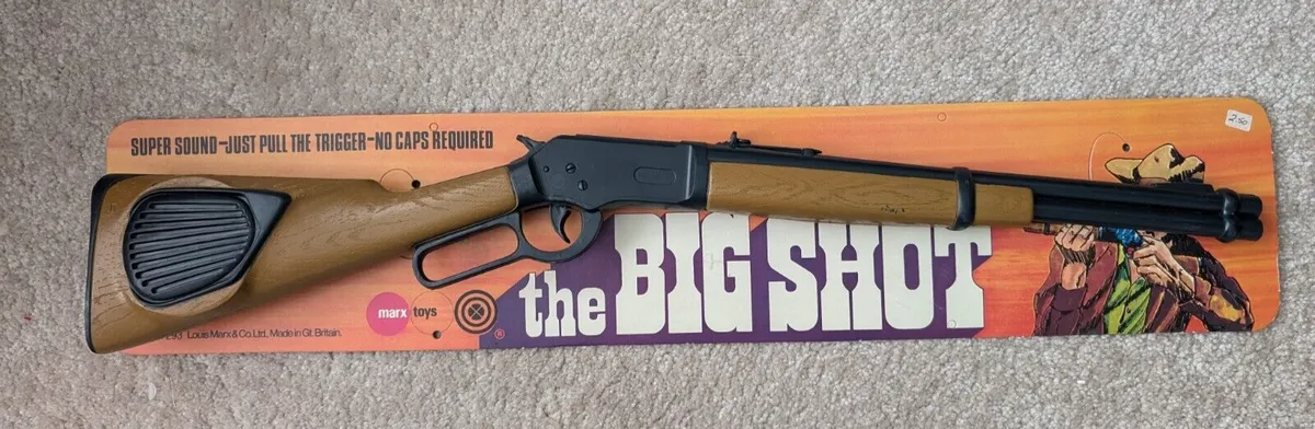 Rare Large 26" 66cm MARX Toys Rifle The Big Shot Plastic  with Original Card