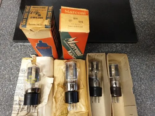 JOB LOT 4 x MARCONI MULLARD GEC OSRAM U14 , DW4/500 Valve Tube