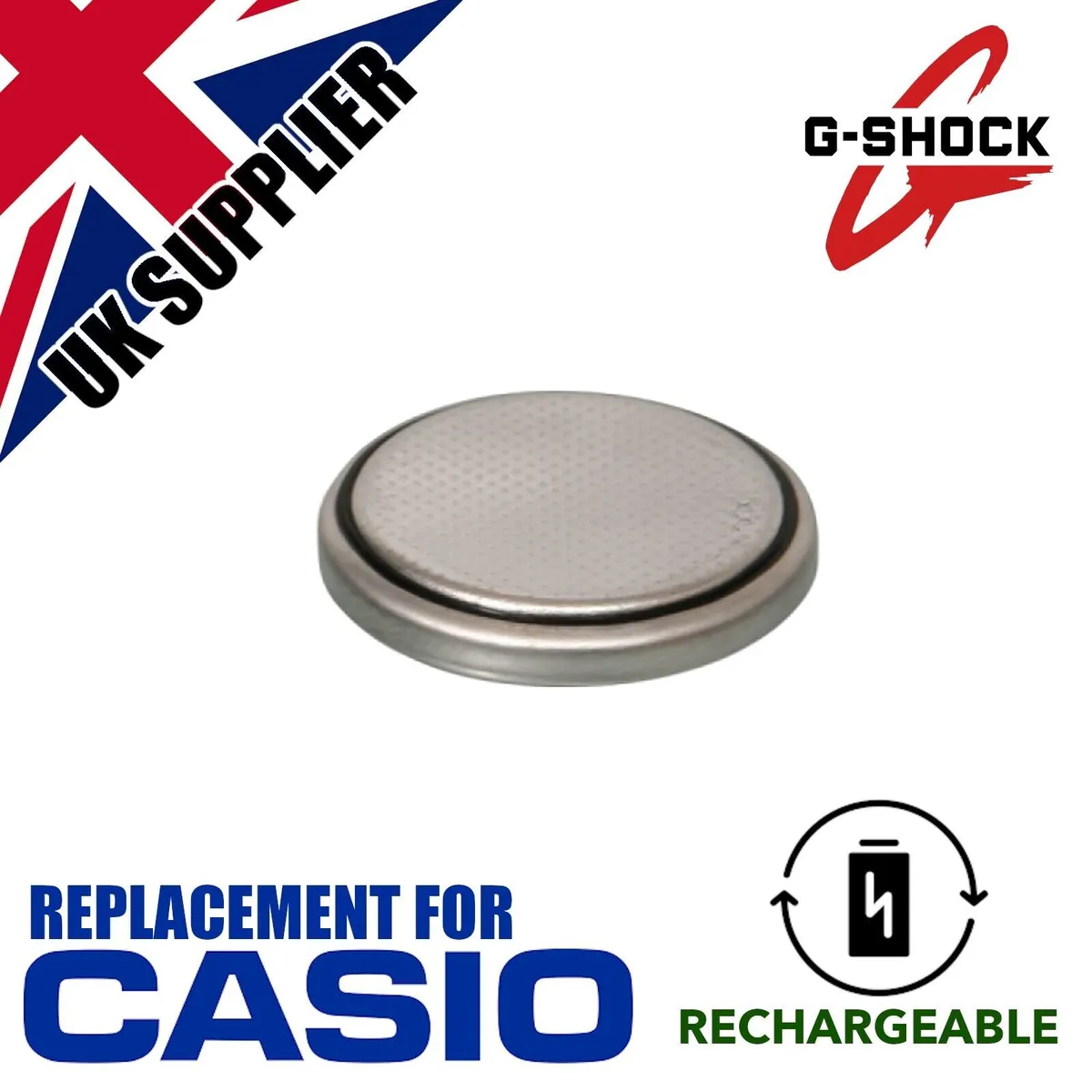 2x Rechargeable Watch Battery for Casio G-SHOCK GW-002BJ/E/J & GW-056A/E/J Model