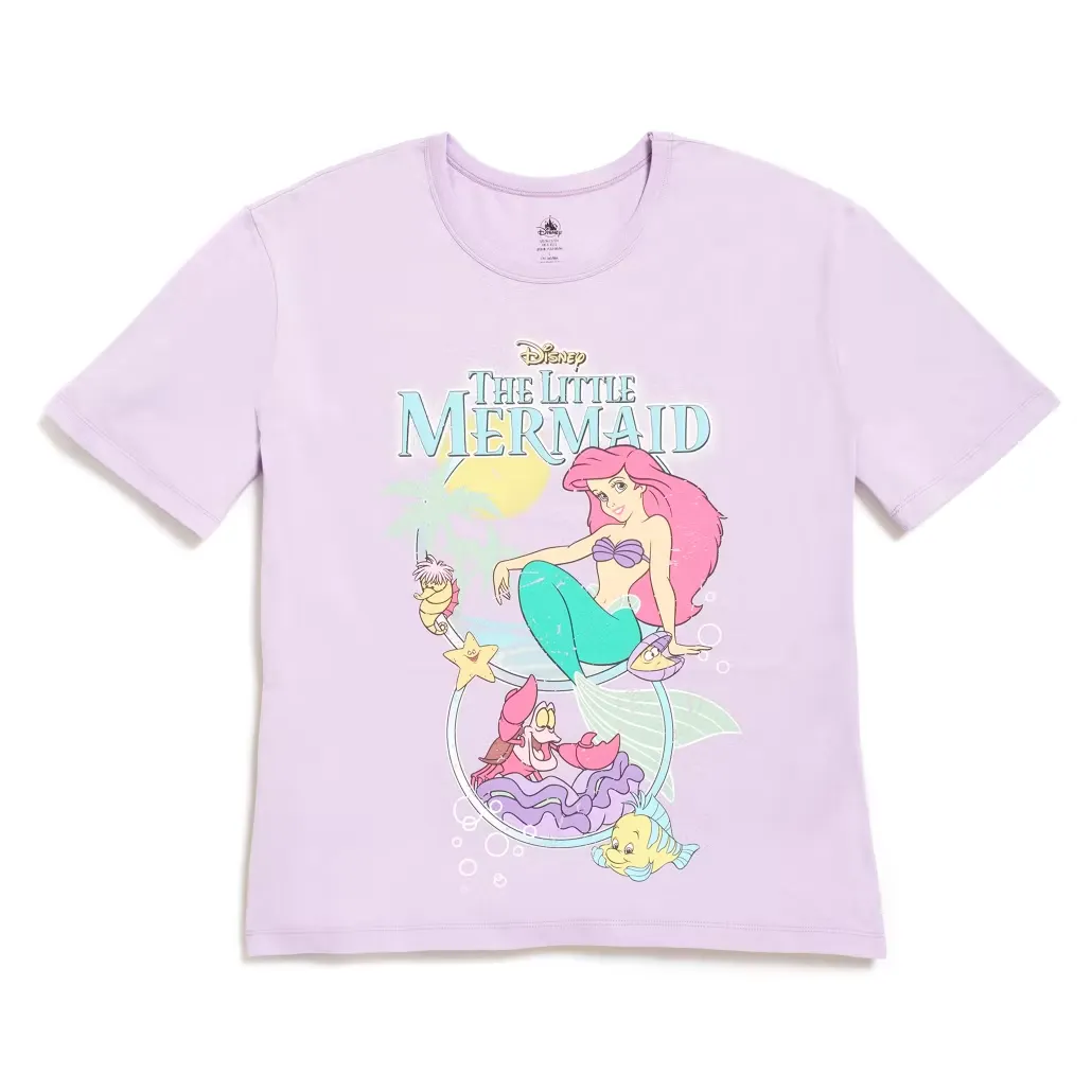 Disney The Little Mermaid Oversized Women's T-Shirt Small Lilac Purple