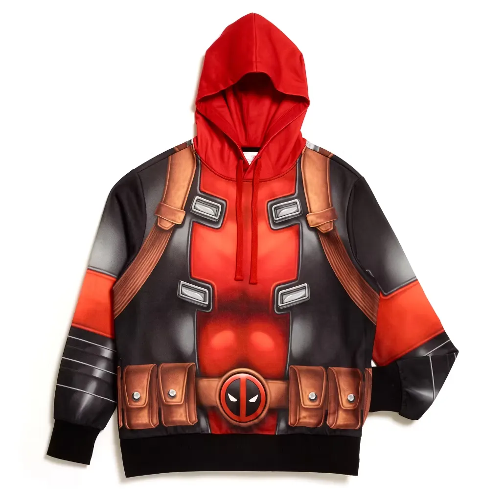Deadpool Costume Hooded Sweatshirt For Adults, Deadpool & Wolverine - XS