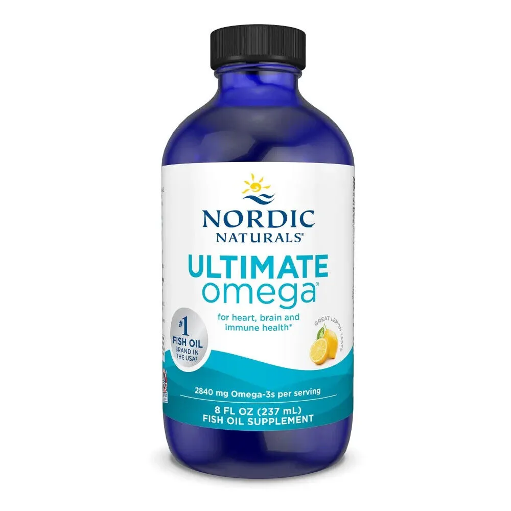 Nordic Naturals Ultimate Omega 2840mg Omega-3 Heart Brain Health Lemon 237ml NEW