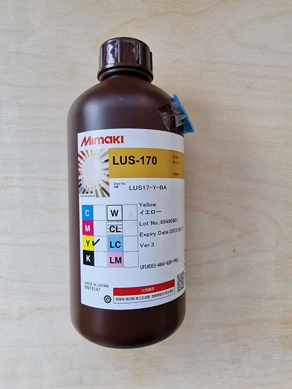 Original Mimaki UCJV-300 UCJV-150 / LUS-170 Yellow UV INK 1000ml Date 2023.05.11