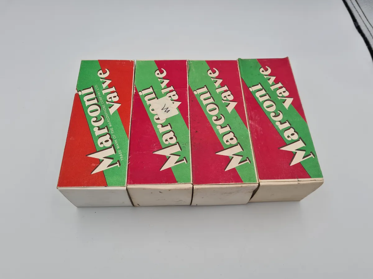 Matched Quad 4x Vintage 1960s GEC KT66 Marconi Brown Base Valves Tubes *Tested*