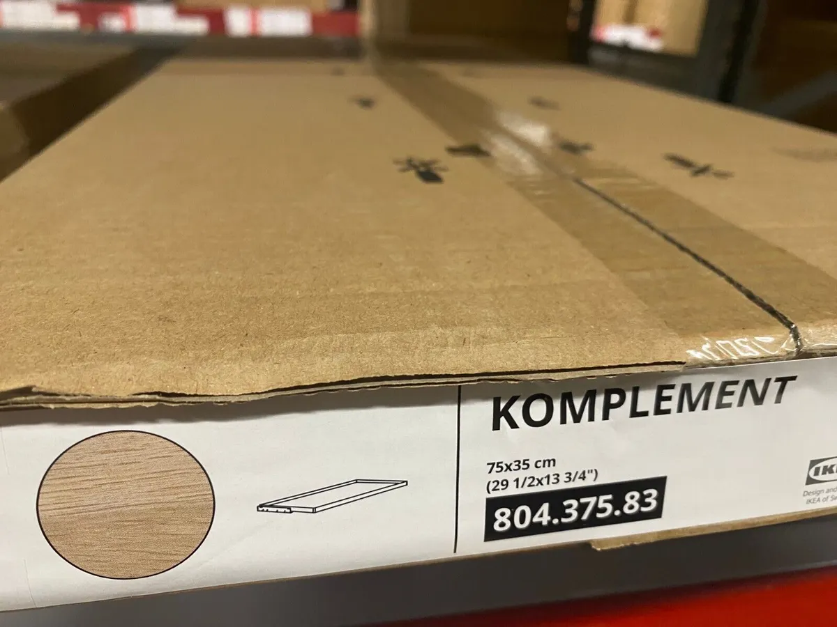 New Ikea KOMPLEMENT Pull-out tray, white stained oak effect,75x35cm,804.375.83