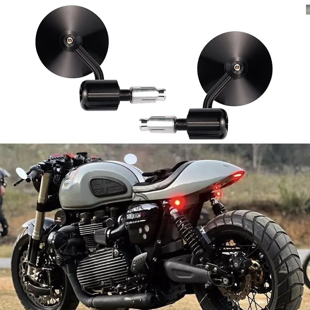 7/8" Handle Bar End Motorcycle Rear View Mirror For Triumph Thruxton RS 1200 865