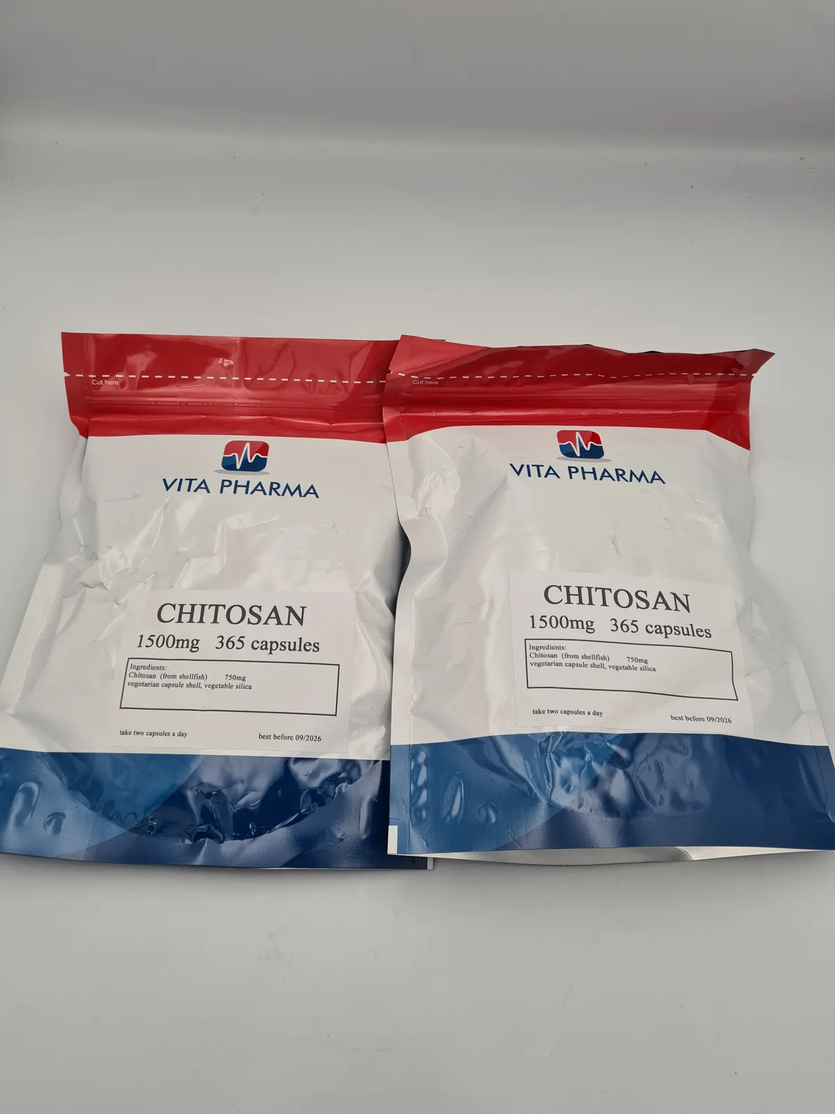 2x VITAPHARMA Chitosan 1500mg Capsules 365 Count Dietary Supplement 9/26