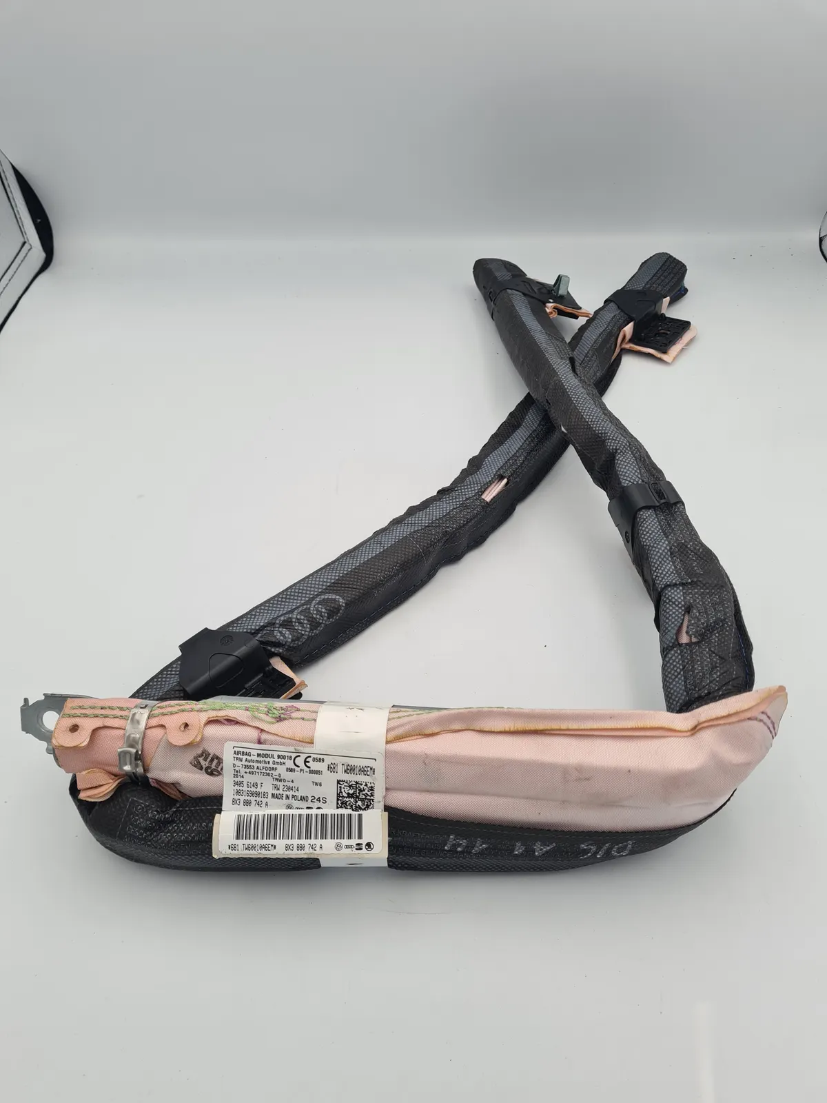 2014 AUDI A1 ( MK1 8X ) RIGHT DRIVER SIDE ROOF CURTAIN A!R BAG OEM 8X3880742A