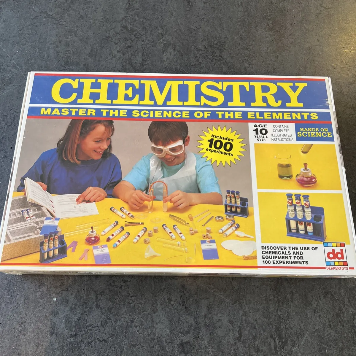 DEKKERTOYS 1990s Chemistry Set 100 SEALED Box w/ Instructions UK Made NEW