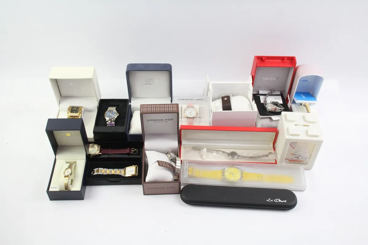 Womens Assorted Boxed Watches Quartz Lorus Diesel Etc UNTESTED x 15