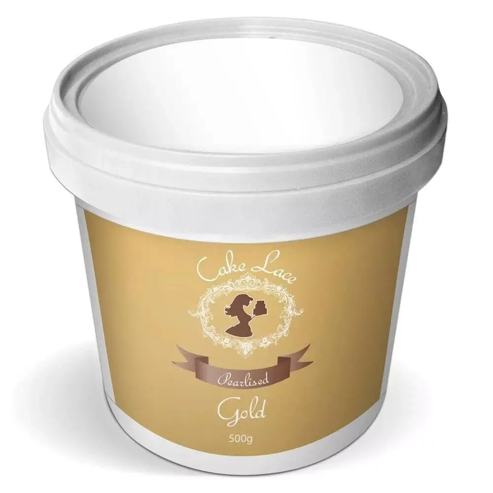 New Cake Lace Edible Icing Gold Pearlised Pre-Mixed 500g Ready To Use Sugarcraft
