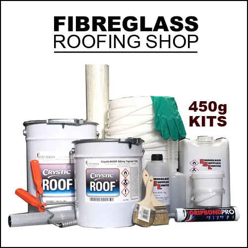 Fibreglass Flat Roofing Kit 450g 15sqm Dark Grey (No Tools)
