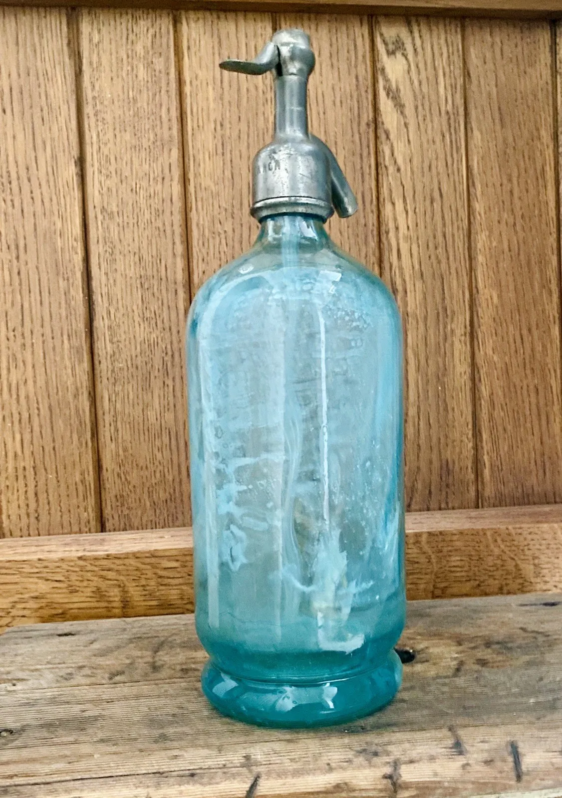 Uranium Glass Soda Syphon Bottle Vintage Dumont Paris Parthenay Seltzer Siphon