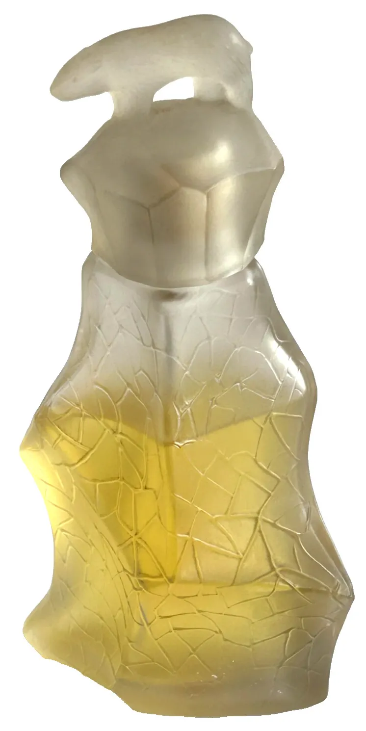 Antique Frosted Glass Polar Bear Iceberg Russian Perfume Scent Bottle C1920s