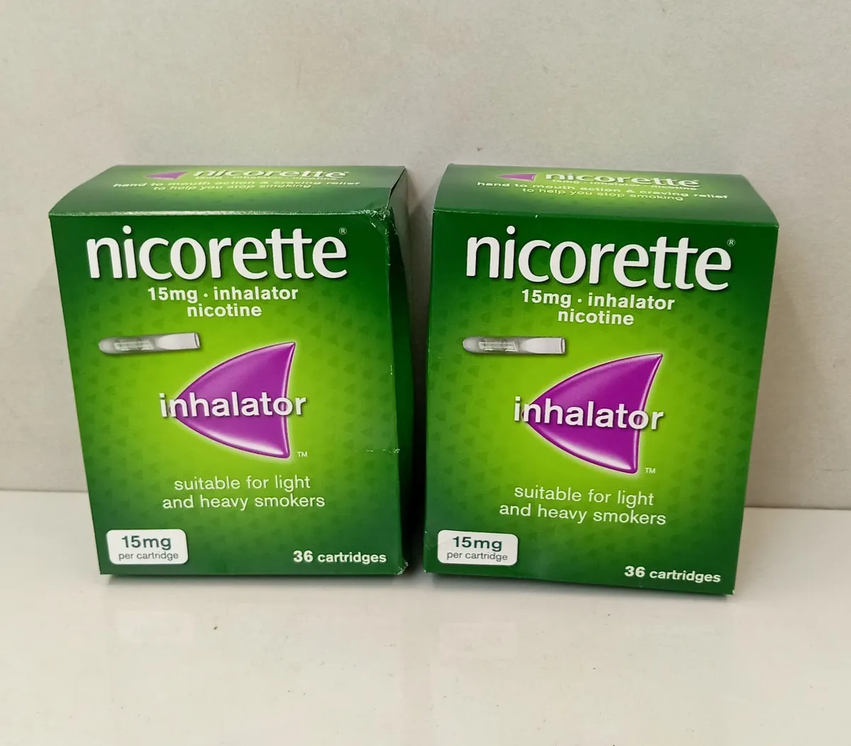 New Nicorette Inhalator 15mg - 2 Packs (72 Total) Nicotine Replacement