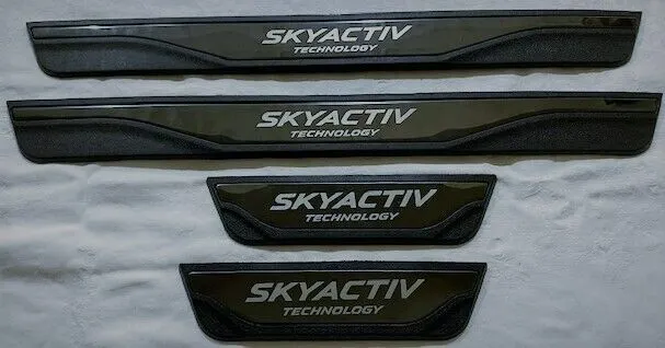 NEW 4x MAZDA CX-5 MK1 CX-30 SKYACTIV Silver Door Sill Scuff Plates MZD092B