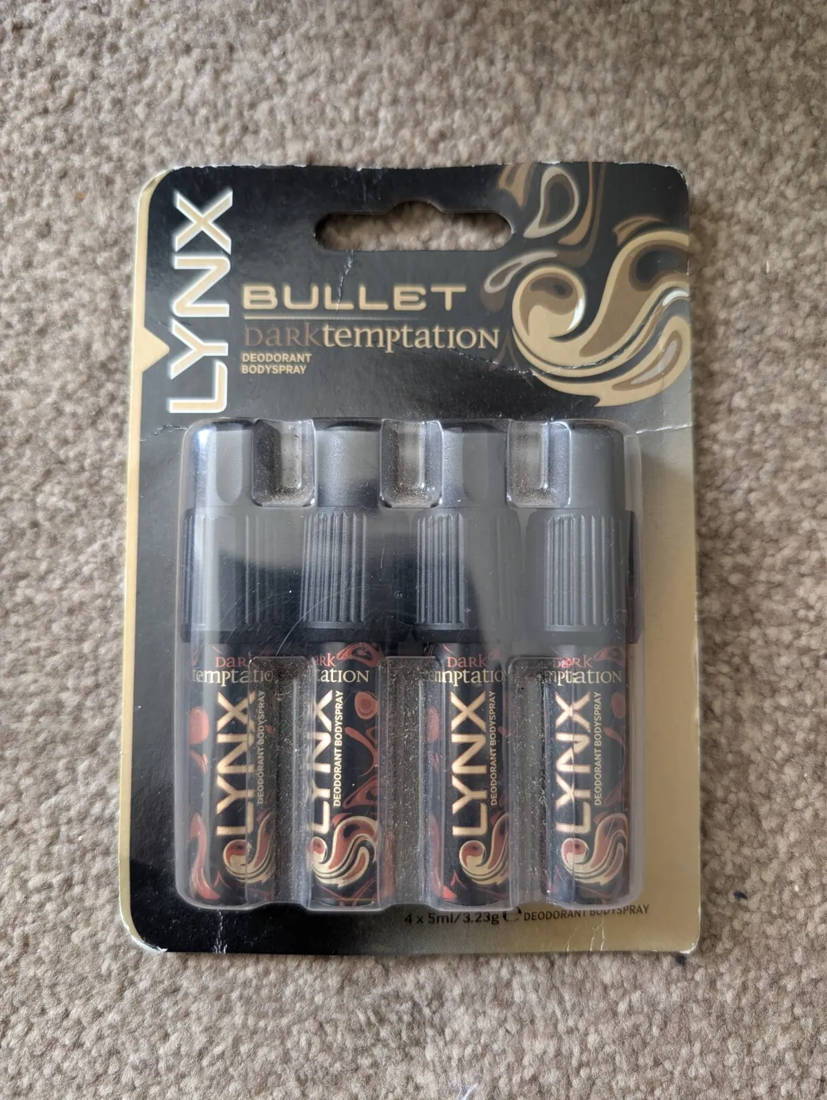 Lynx Bullet Dark Temptation 4 Pack New Body Spray Deodorant Collectable