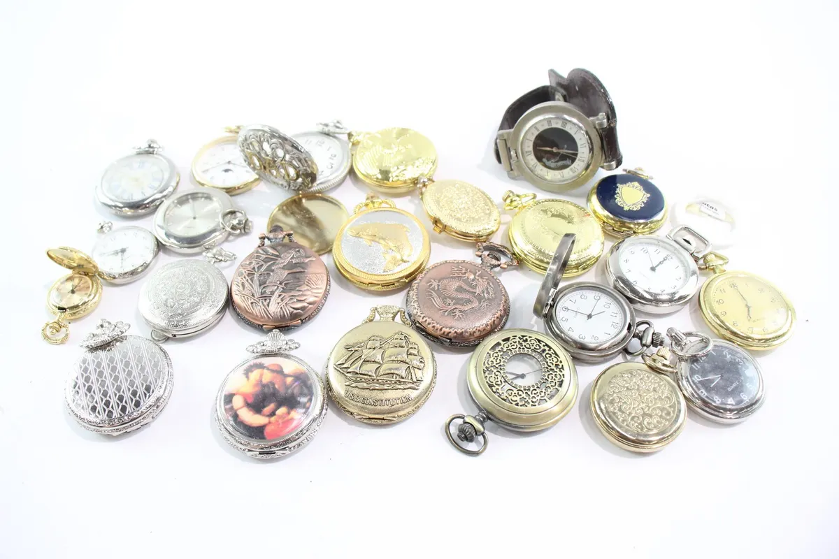 Job Lot Mixed Quartz Stop or Pocket Watches Untested 1KG